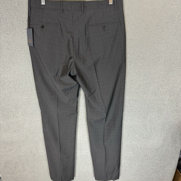 Monte‎ Rosso Pants Mens 34x32 Grey Flat Front Wool Pants Italy Front Pockets - Picture 4 of 8